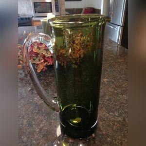 Mouth Blown Olive Margarita/Daiquiri Pitcher